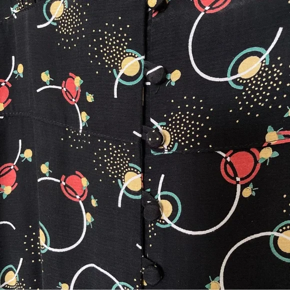 Incredible Bus Stop x Joanie Black Patterned Midi Dress - Picture 6 of 11